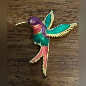 Vintage Hummingbird Bird brooch